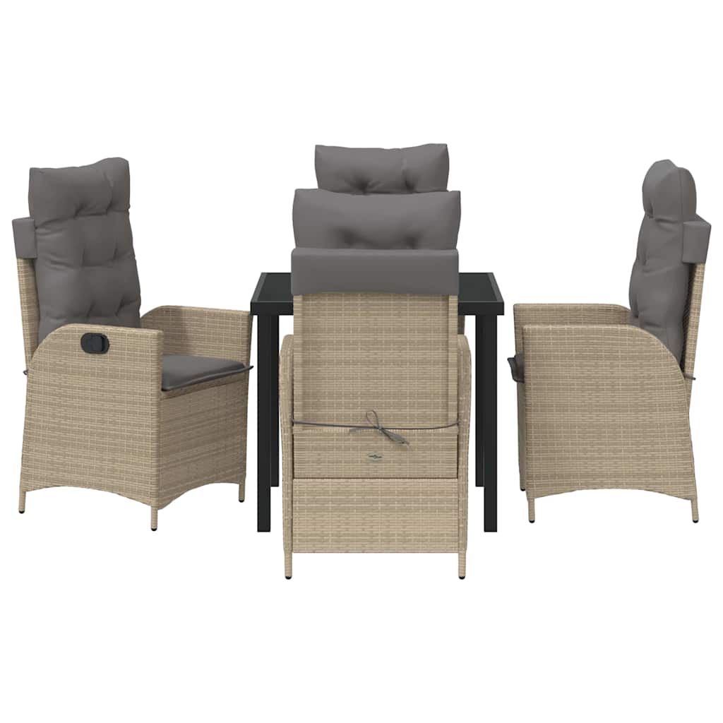 Garten Essgruppe mit Kissen 5 pcs Beige Poly-Rattan