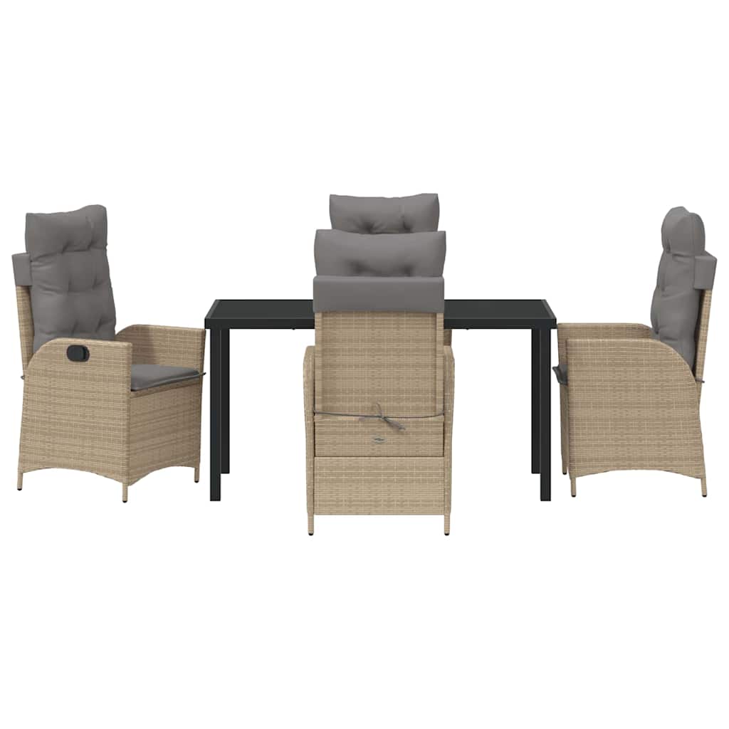 Garten Essgruppe mit Kissen 5 pcs Beige Poly-Rattan