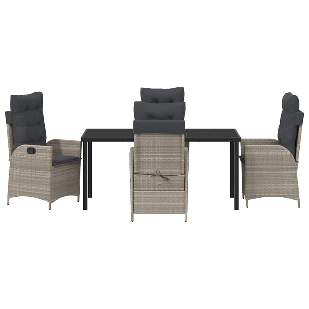 Garten Essgruppe mit Kissen 5 pcs Hellgrau Poly-Rattan
