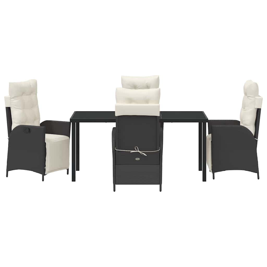Garten Essgruppe mit Kissen 5 pcs Schwarz Poly-Rattan