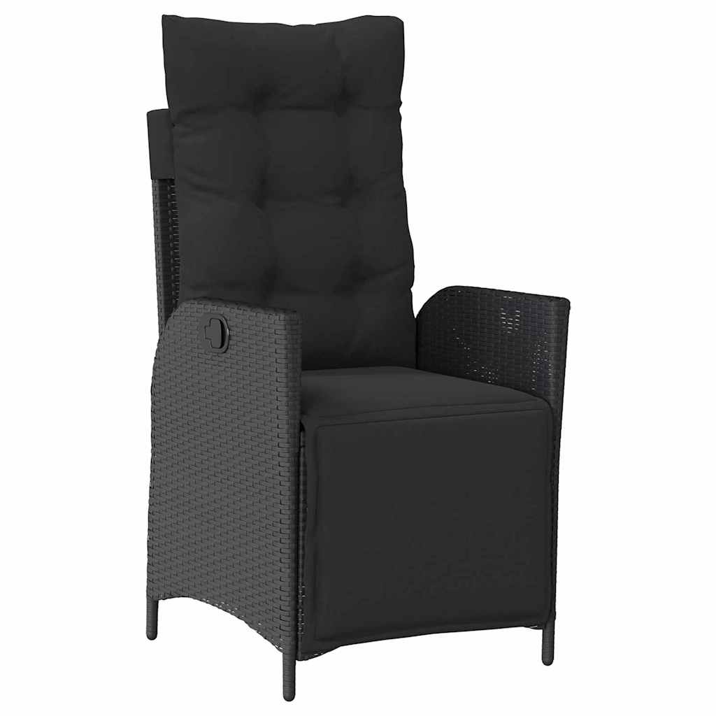 Garten Essgruppe mit Kissen 7 pcs Schwarz Poly-Rattan