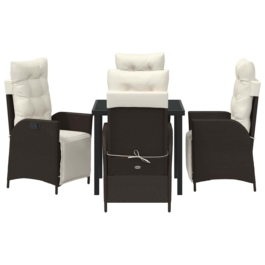Garten Essgruppe mit Kissen 5 pcs Braun Poly-Rattan