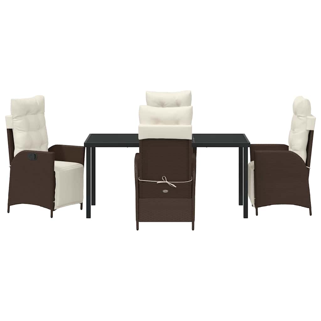 Garten Essgruppe mit Kissen 5 pcs Braun Poly-Rattan