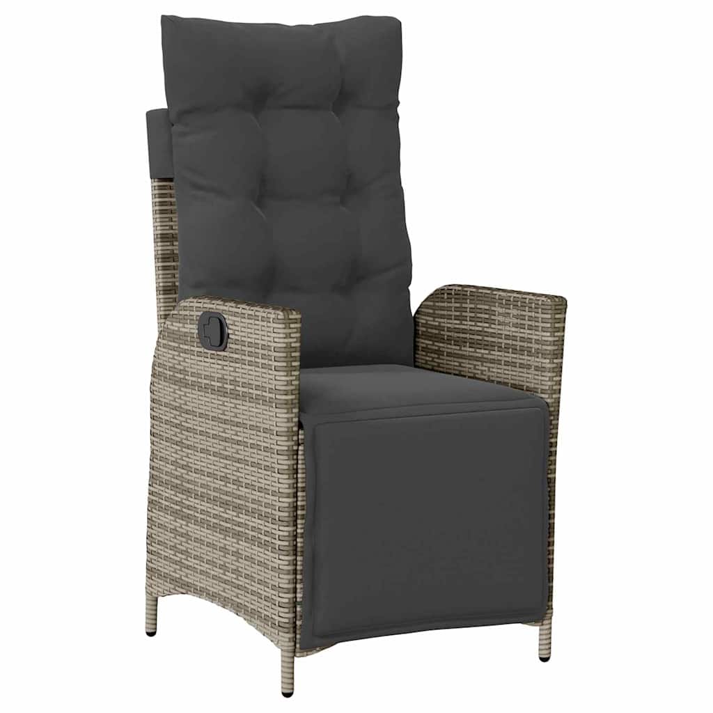 Garten Essgruppe mit Kissen 5 pcs Grau Poly-Rattan