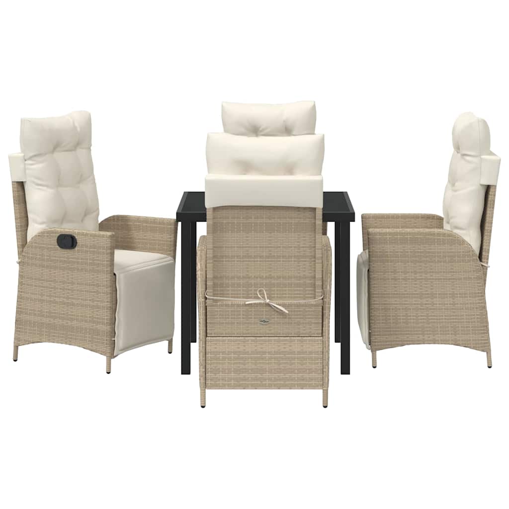 Garten Essgruppe mit Kissen 5 pcs Beige Poly-Rattan
