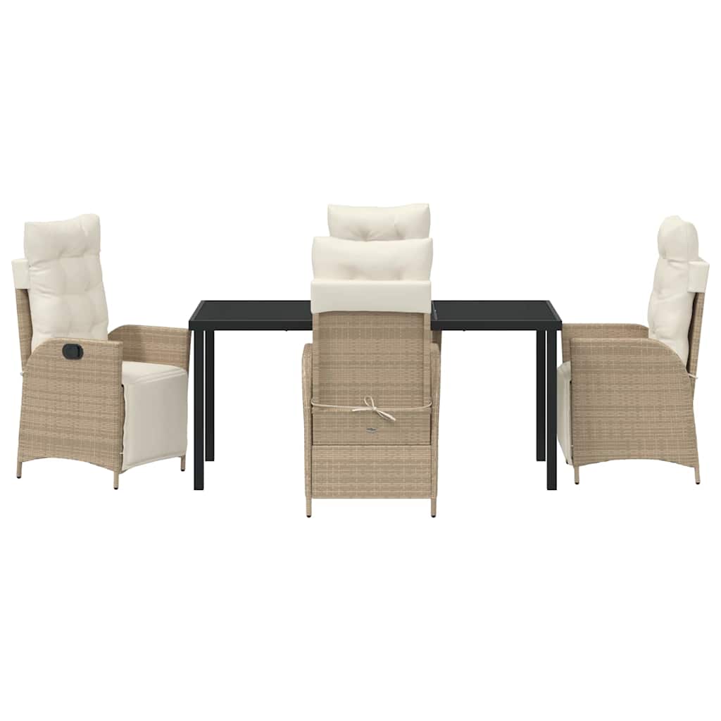 Garten Essgruppe mit Kissen 5 pcs Beige Poly-Rattan