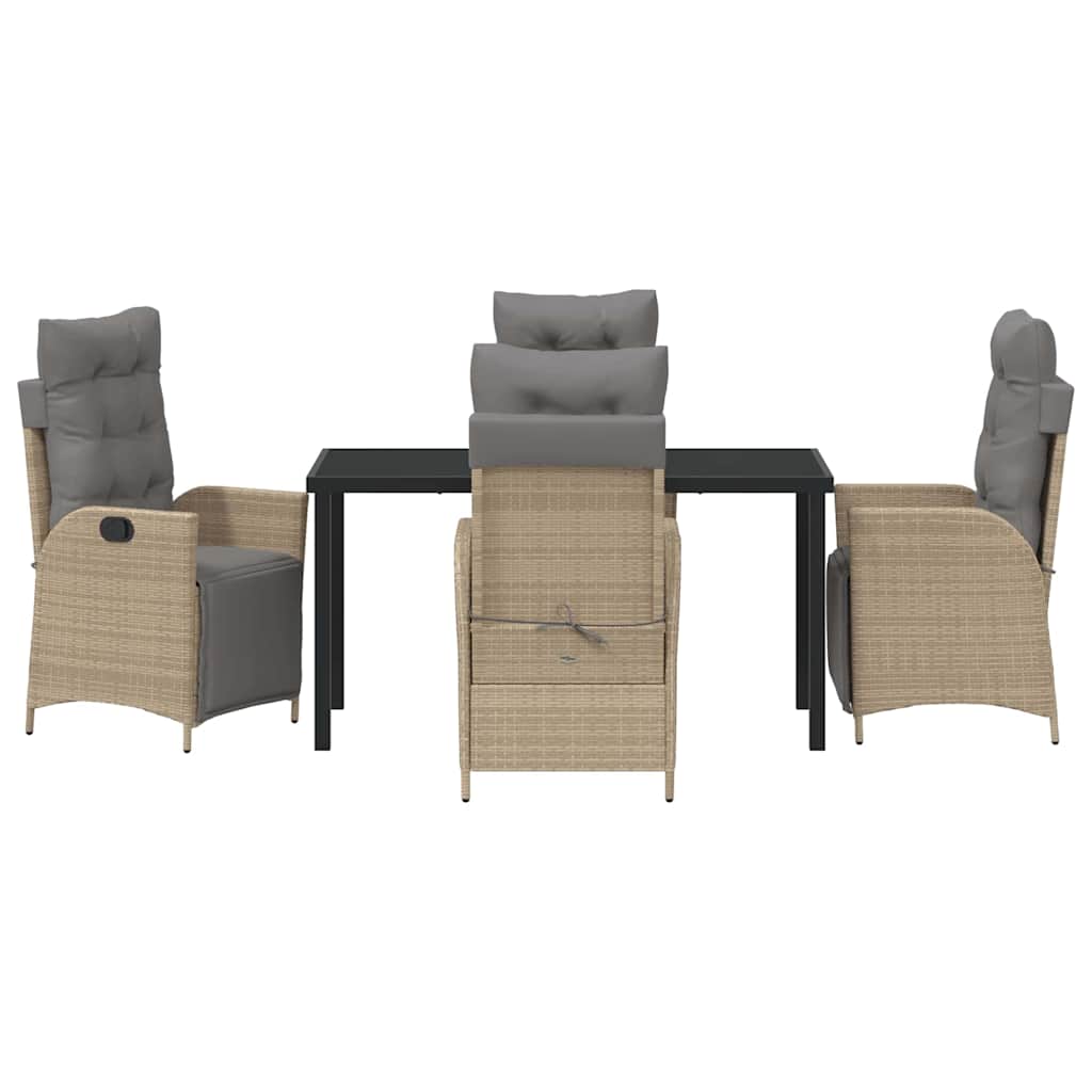 Garten Essgruppe mit Kissen 5 pcs Beige Poly-Rattan
