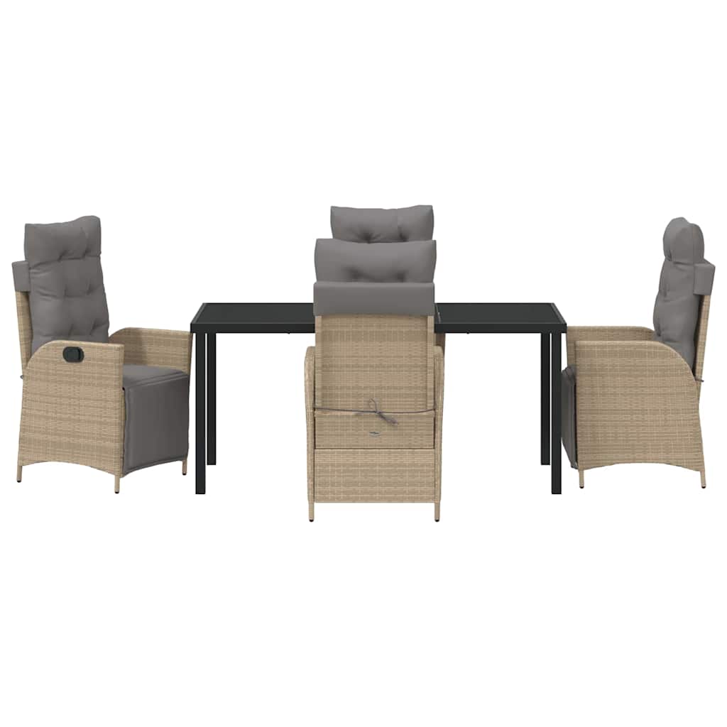 Garten Essgruppe mit Kissen 5 pcs Beige Poly-Rattan