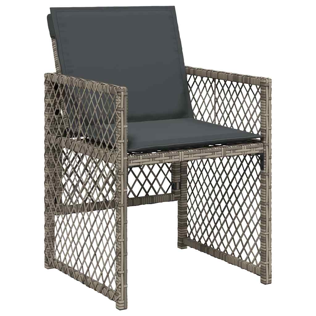 Garten Essgruppe 5 pcs Grau Poly-Rattan