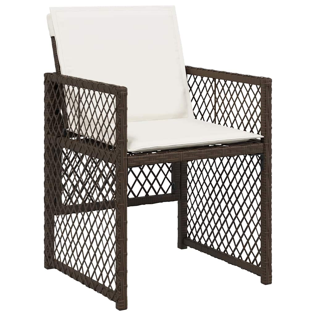 Garten Essgruppe 5 pcs Braun Poly-Rattan