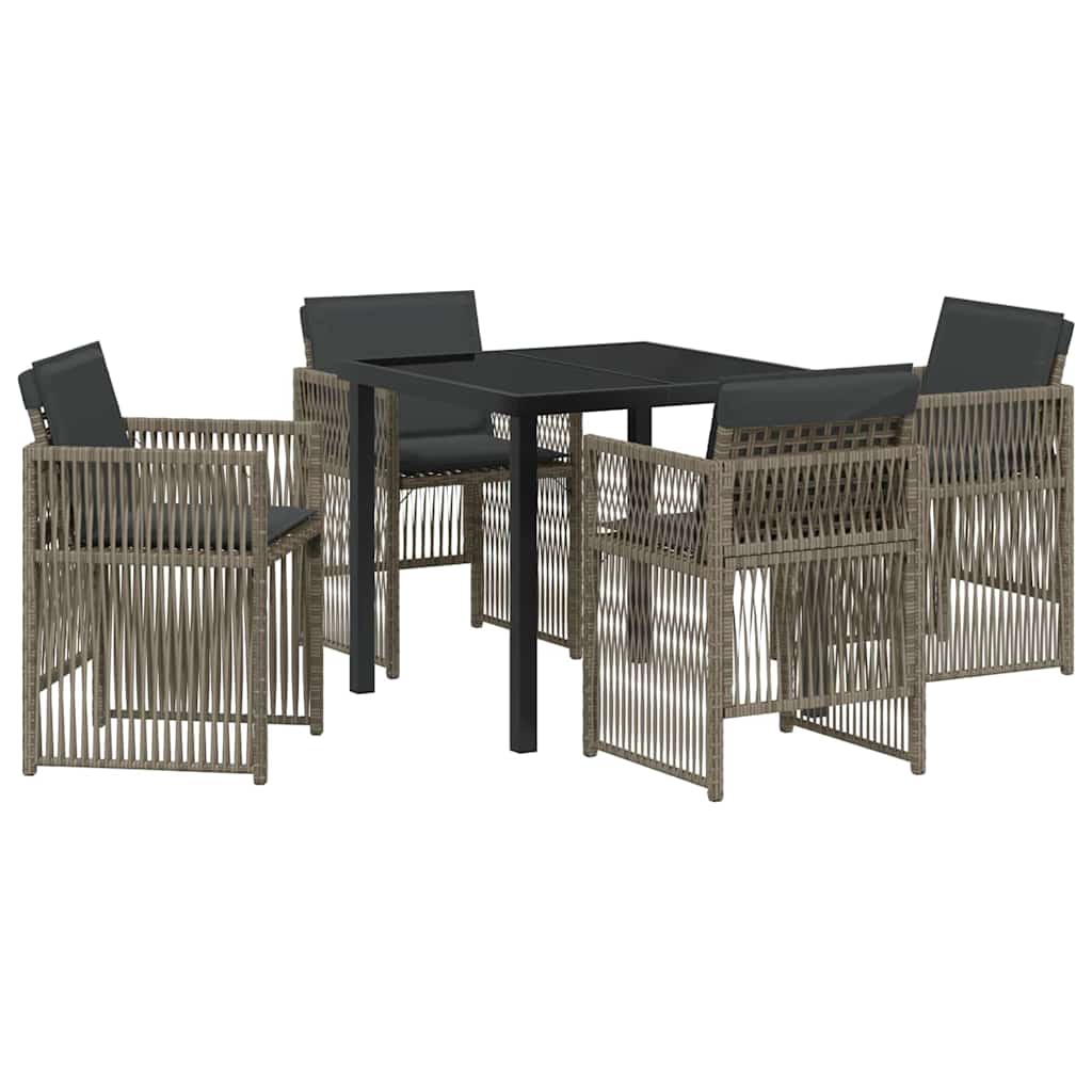 Garten Essgruppe 5 pcs Grau Pulverbeschichteter Stahl