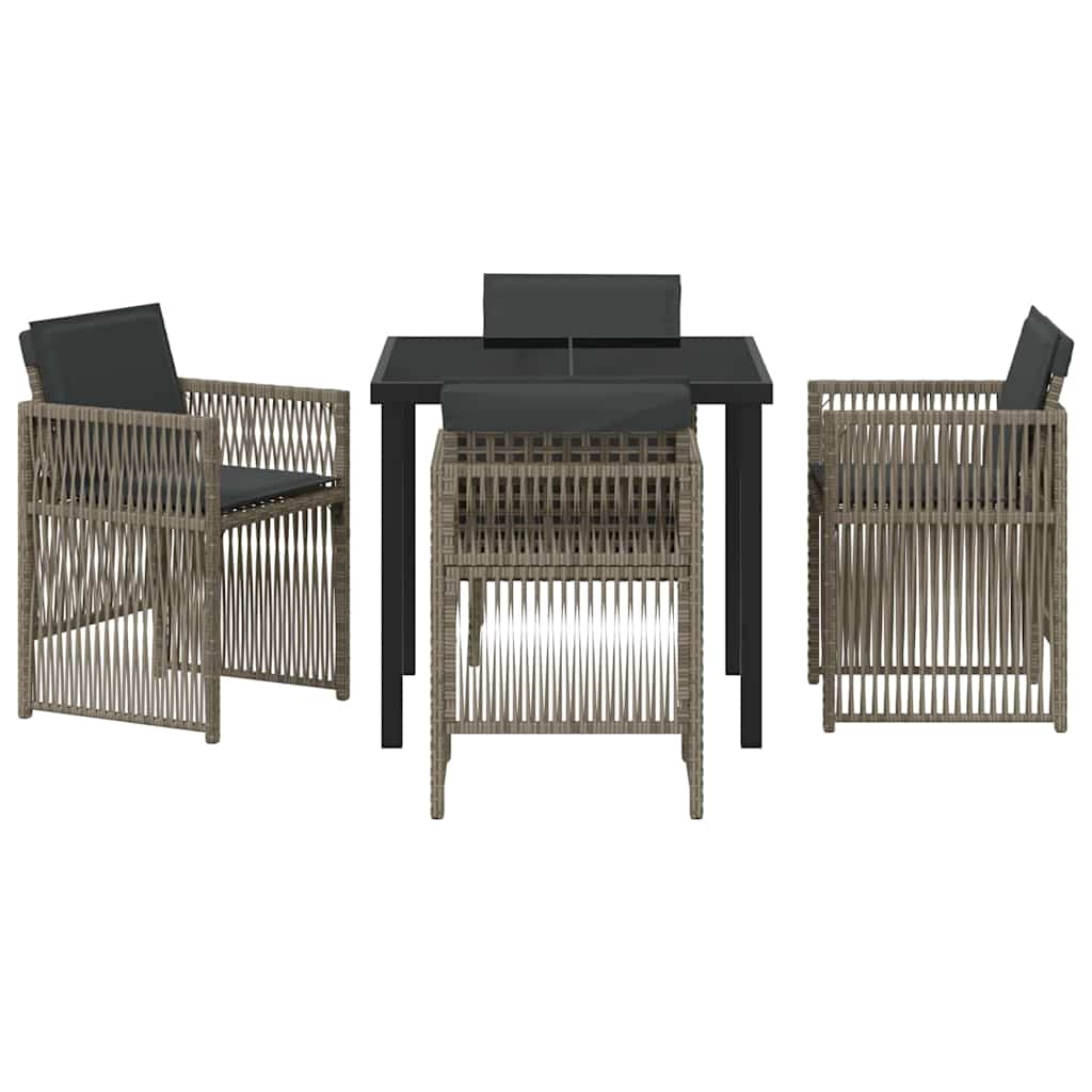 Garten Essgruppe 5 pcs Grau Pulverbeschichteter Stahl