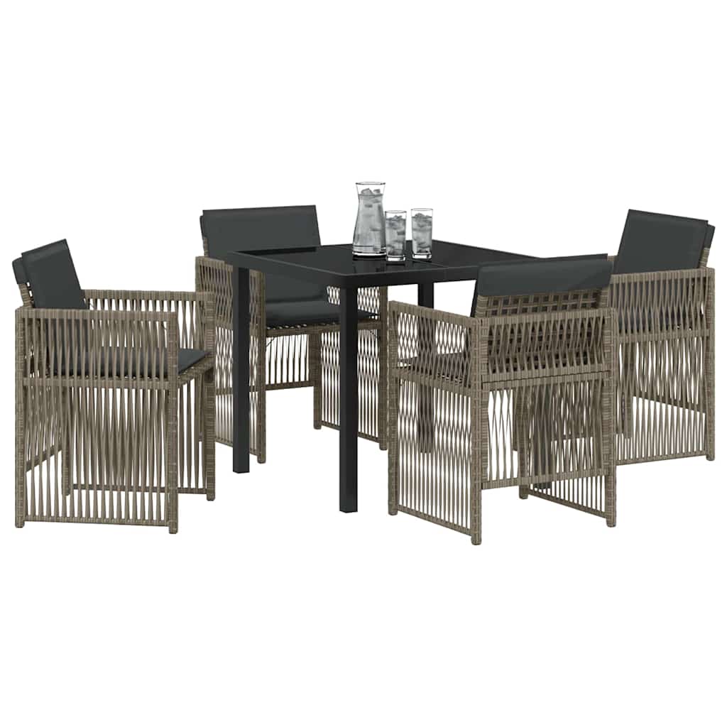 Garten Essgruppe 5 pcs Grau Pulverbeschichteter Stahl
