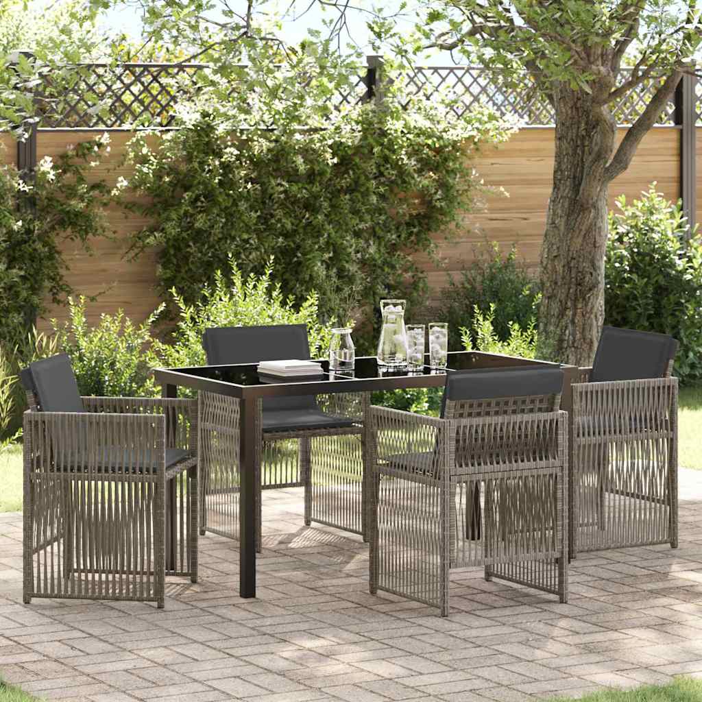 Garten Essgruppe 5 pcs Grau Pulverbeschichteter Stahl