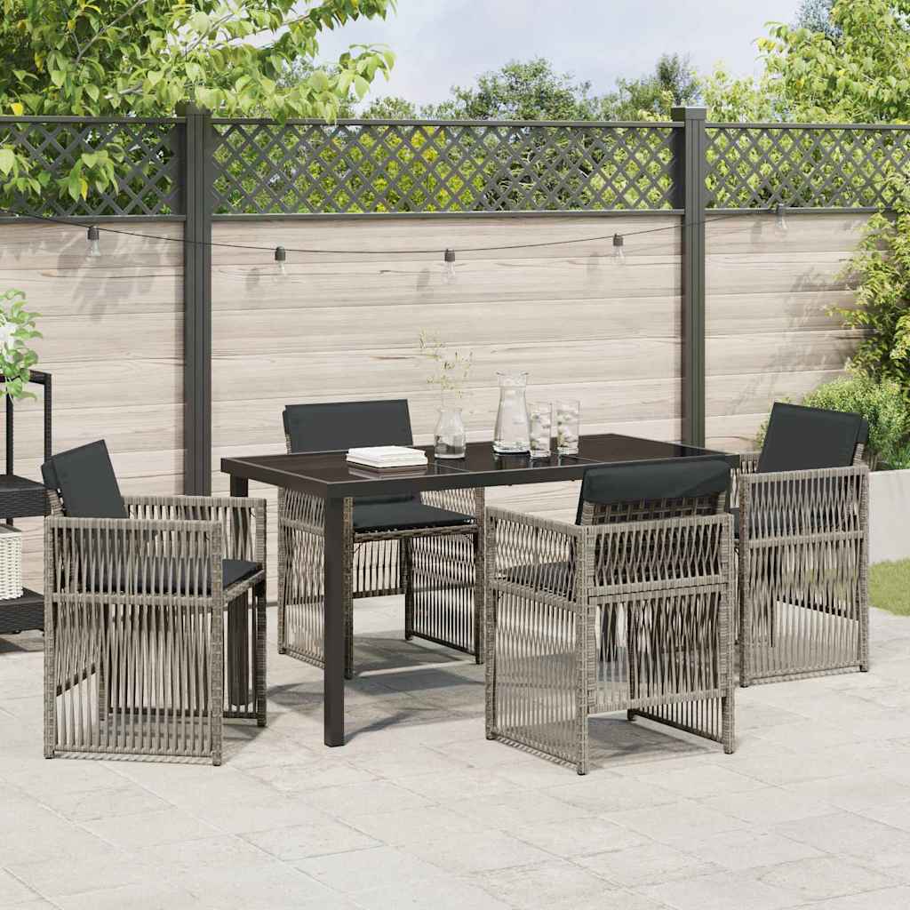 Garten Essgruppe 5 pcs Grau Pulverbeschichteter Stahl