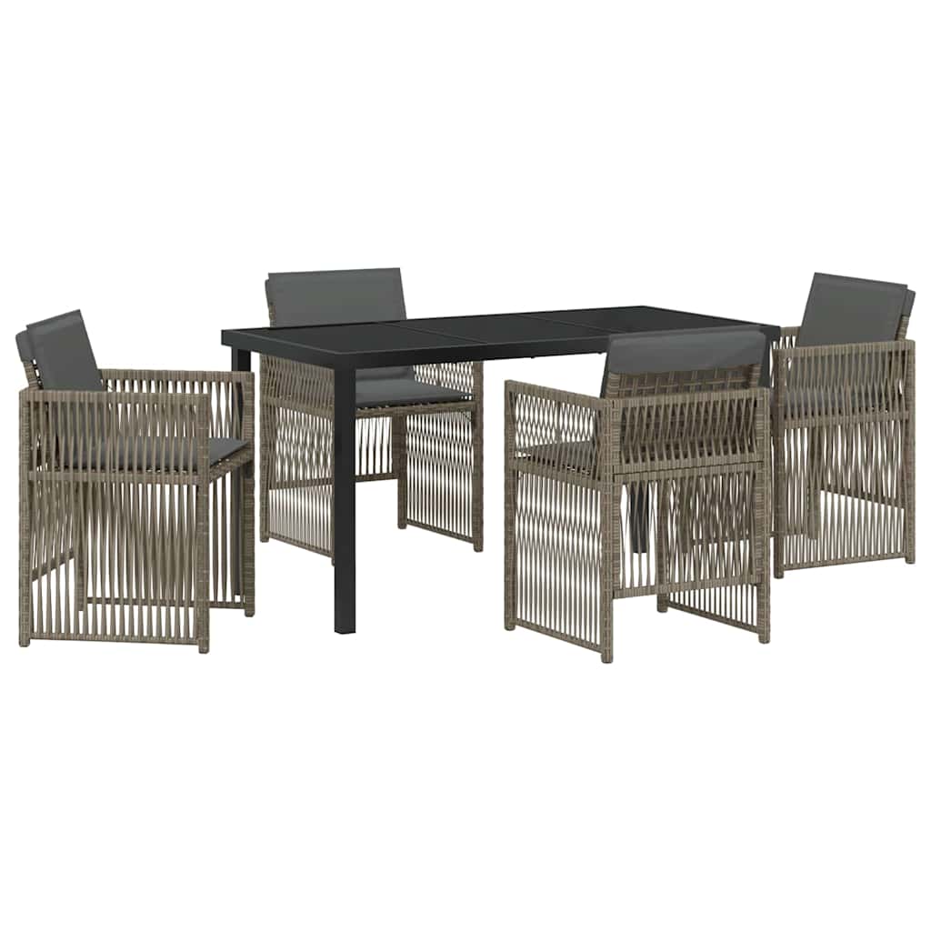 Garten Essgruppe 5 pcs Grau Pulverbeschichteter Stahl