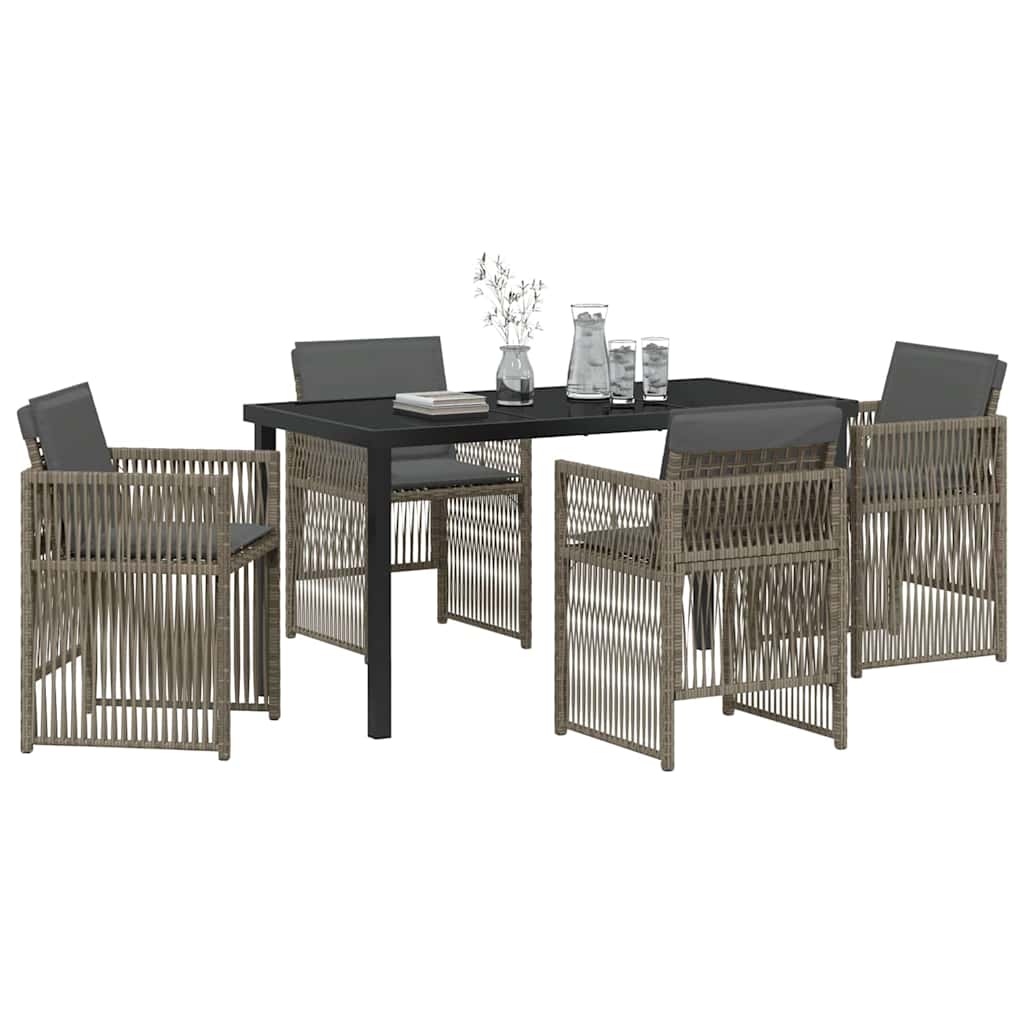 Garten Essgruppe 5 pcs Grau Pulverbeschichteter Stahl
