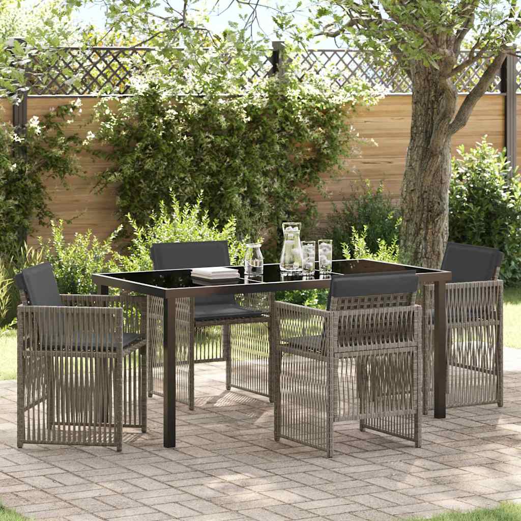 Garten Essgruppe 5 pcs Grau Pulverbeschichteter Stahl