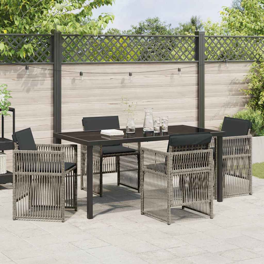 Garten Essgruppe 5 pcs Grau Pulverbeschichteter Stahl