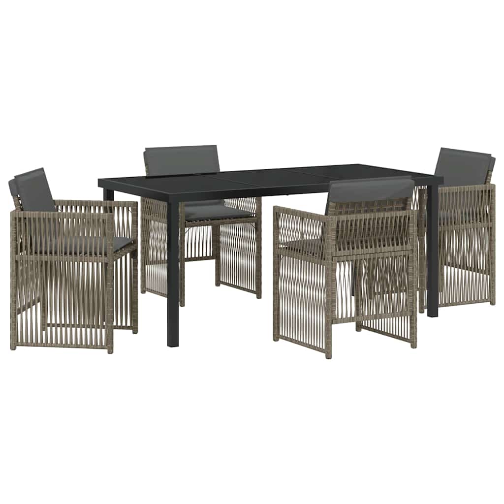 Garten Essgruppe 5 pcs Grau Pulverbeschichteter Stahl