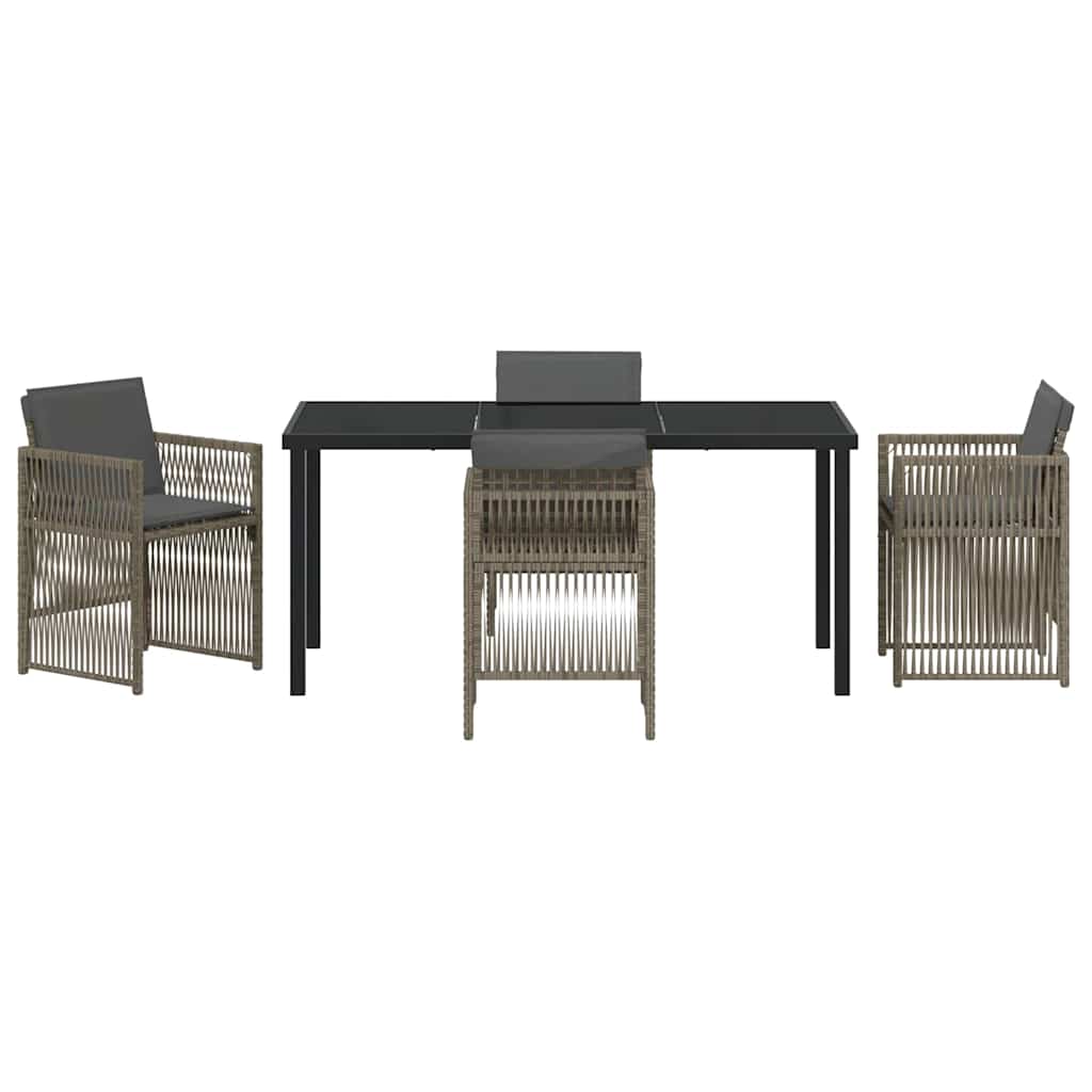 Garten Essgruppe 5 pcs Grau Pulverbeschichteter Stahl