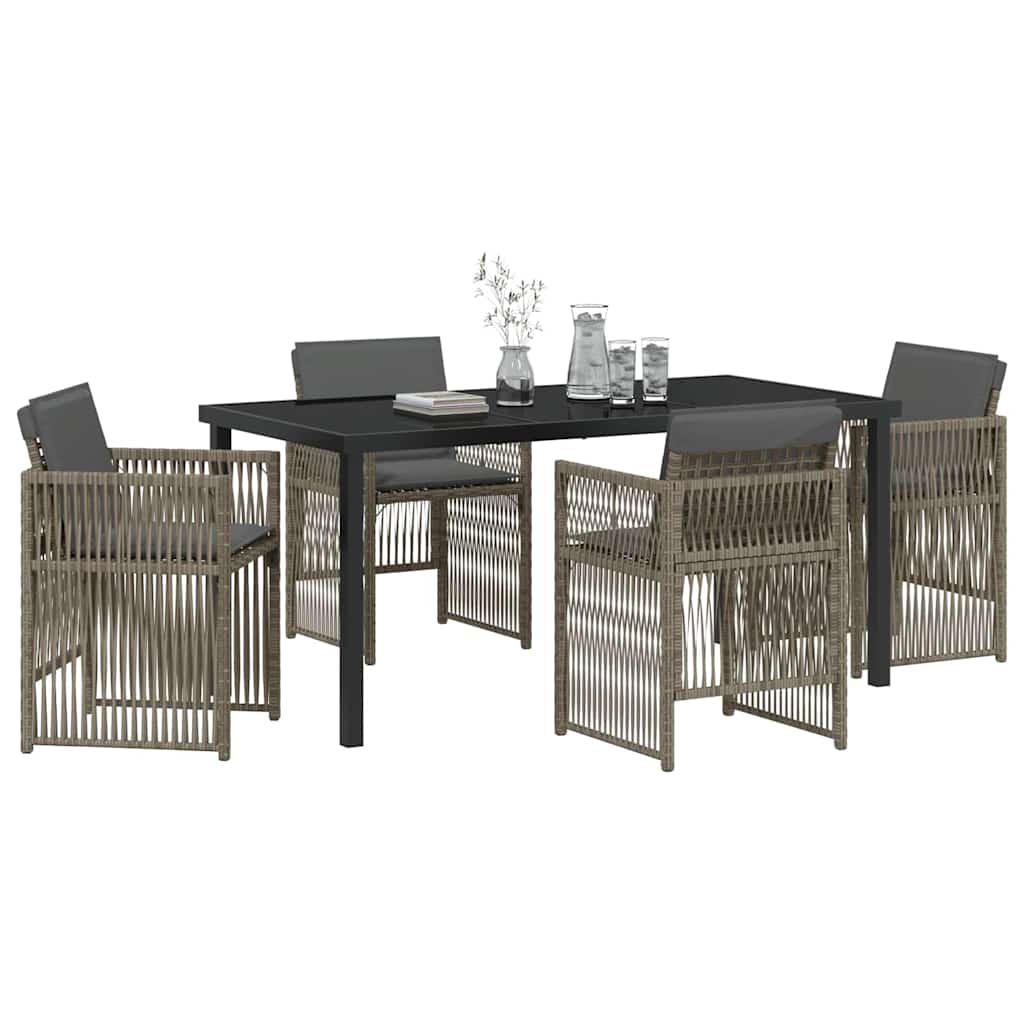 Garten Essgruppe 5 pcs Grau Pulverbeschichteter Stahl