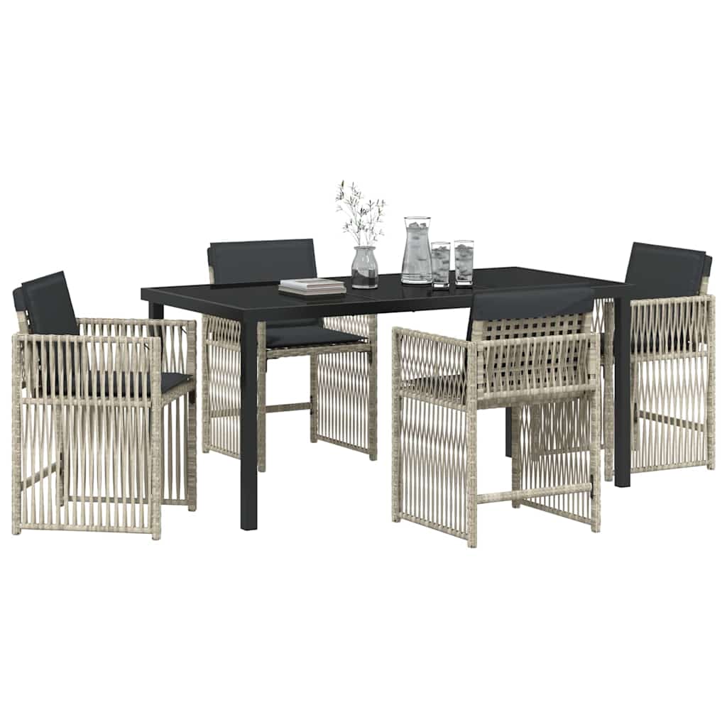 Garten Essgruppe 5 pcs Hellgrau Pulverbeschichteter Stahl
