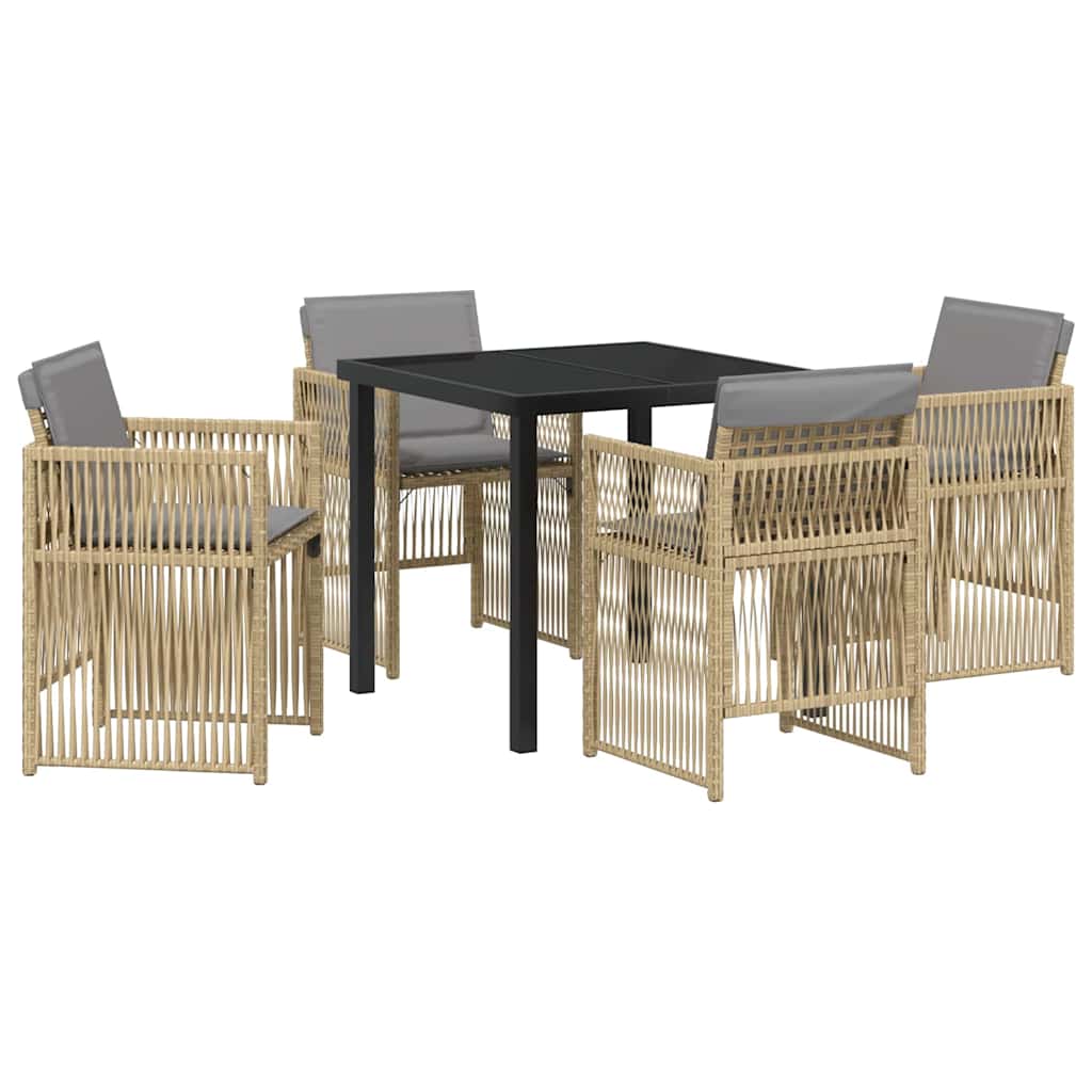 Garten Essgruppe 5 pcs Beige Pulverbeschichteter Stahl