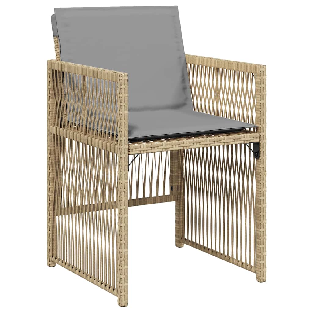 Garten Essgruppe 9 pcs Beige Pulverbeschichteter Stahl