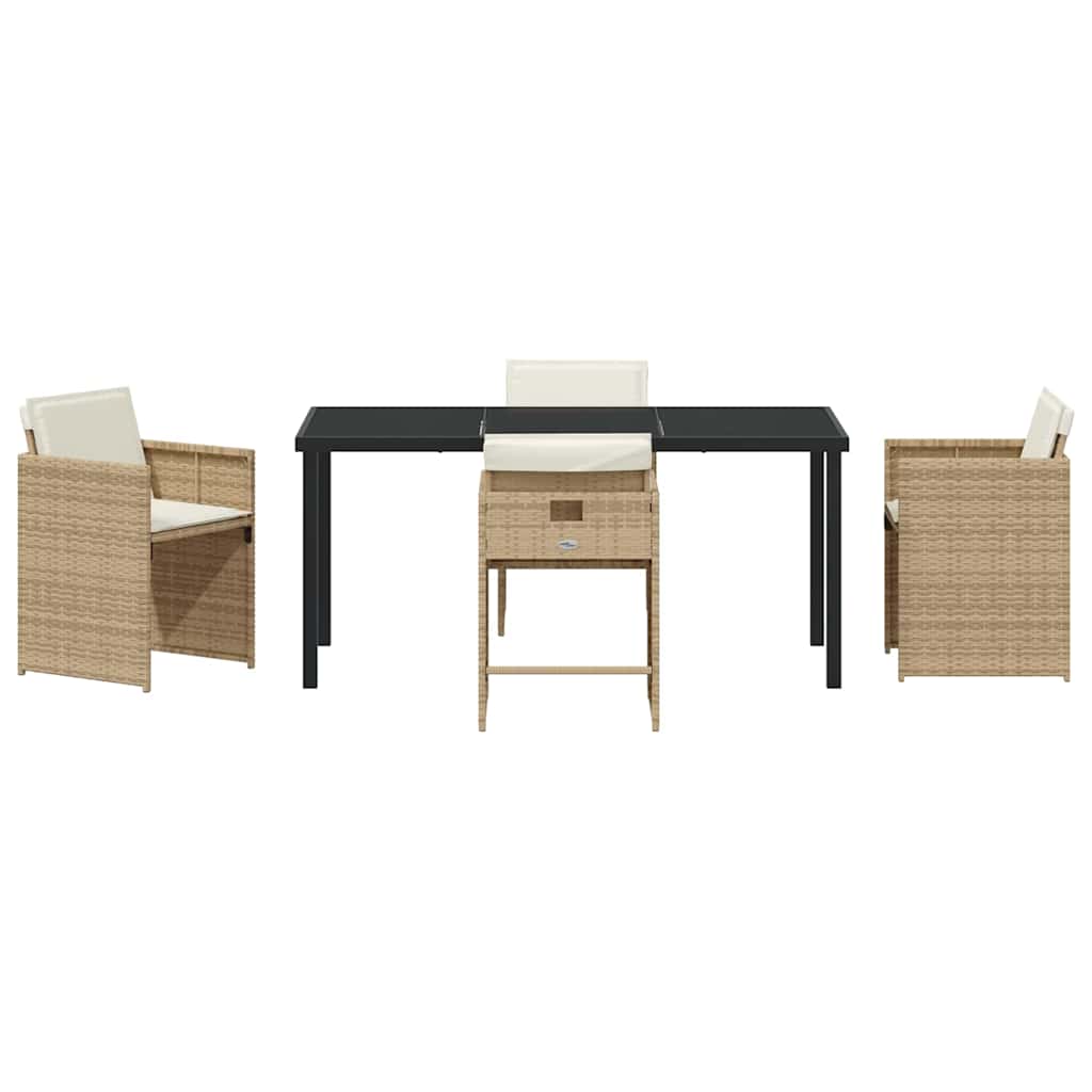Garten Essgruppe 5 pcs Beige Poly-Rattan