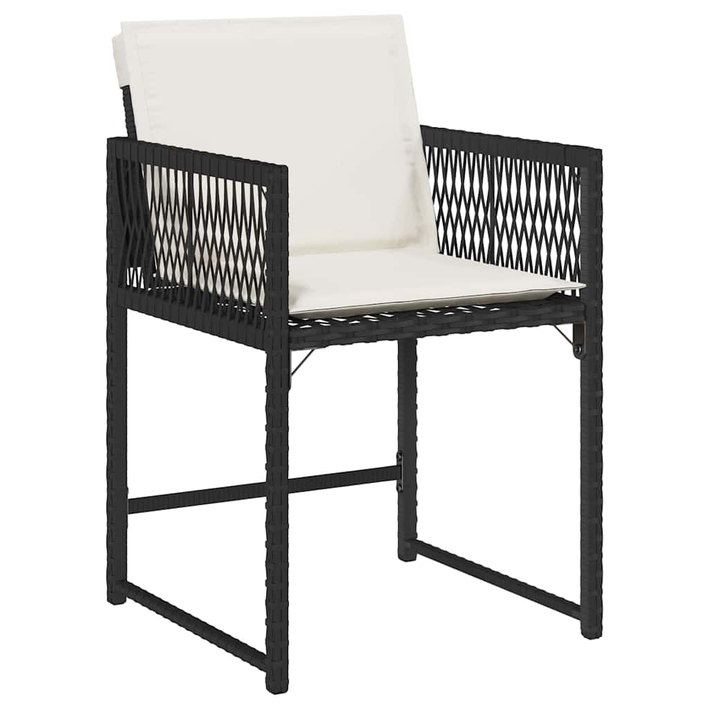 Garten Essgruppe 9 pcs Schwarz Poly-Rattan