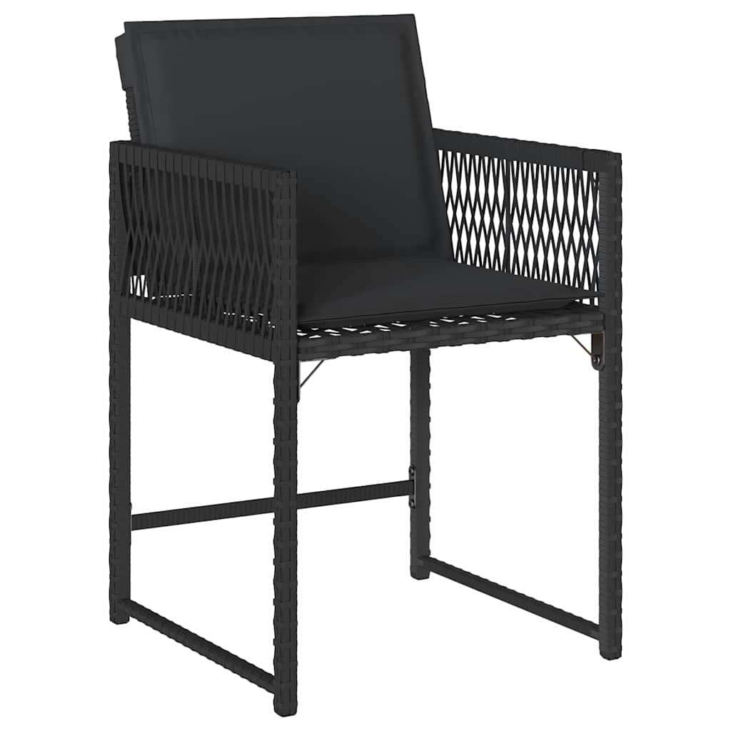 Garten Essgruppe 5 pcs Schwarz Poly-Rattan