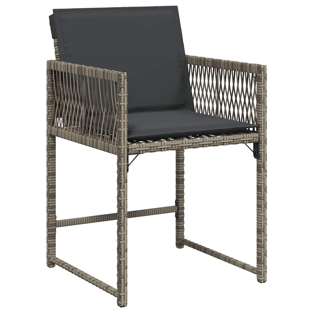 Garten Essgruppe 9 pcs Grau Poly-Rattan