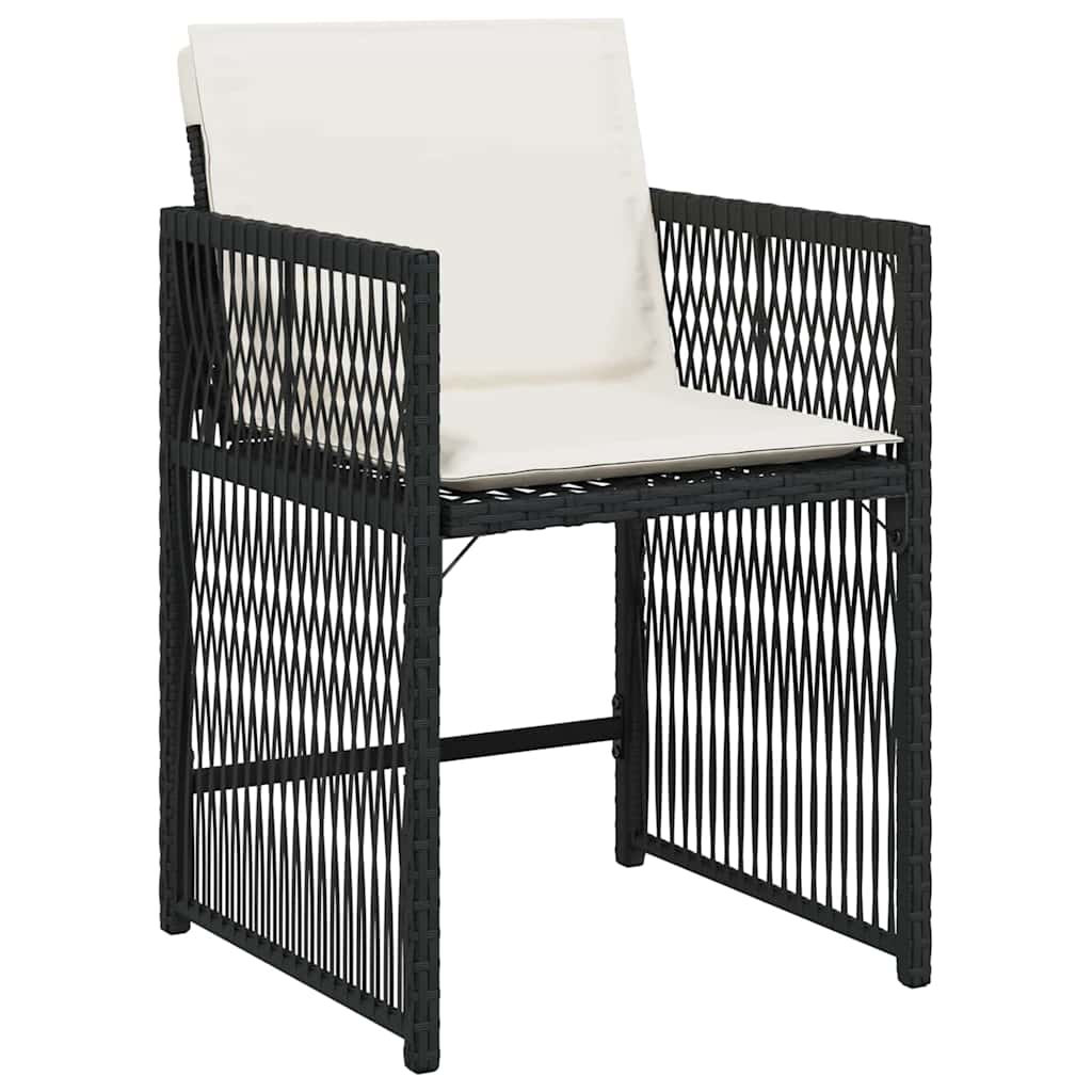 Garten Essgruppe 9 pcs Schwarz Poly-Rattan