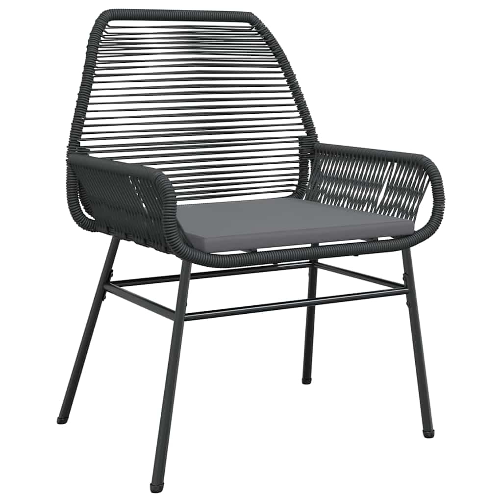 Garten Essgruppe mit Kissen 7 pcs Schwarz Poly-Rattan
