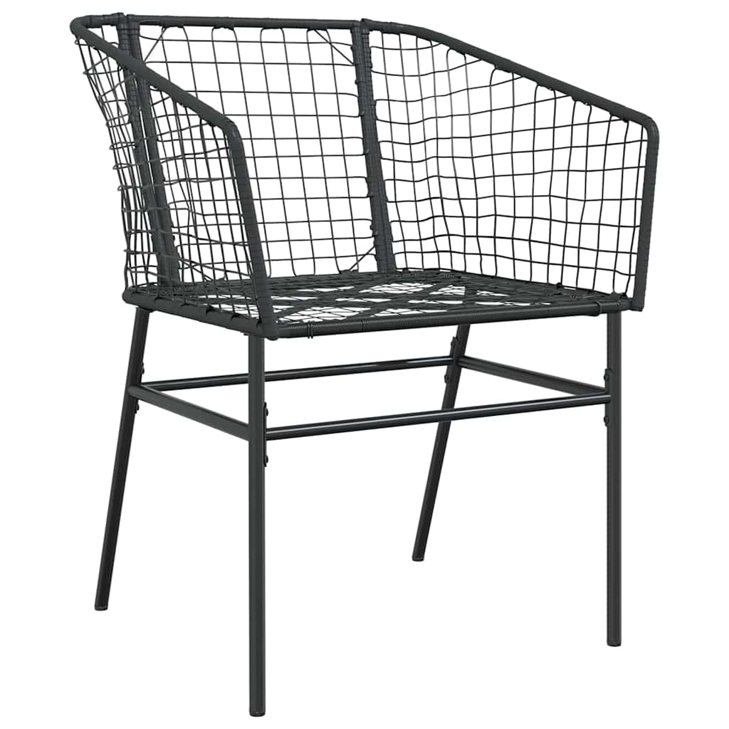 Garten Essgruppe 3 pcs Schwarz Poly-Rattan