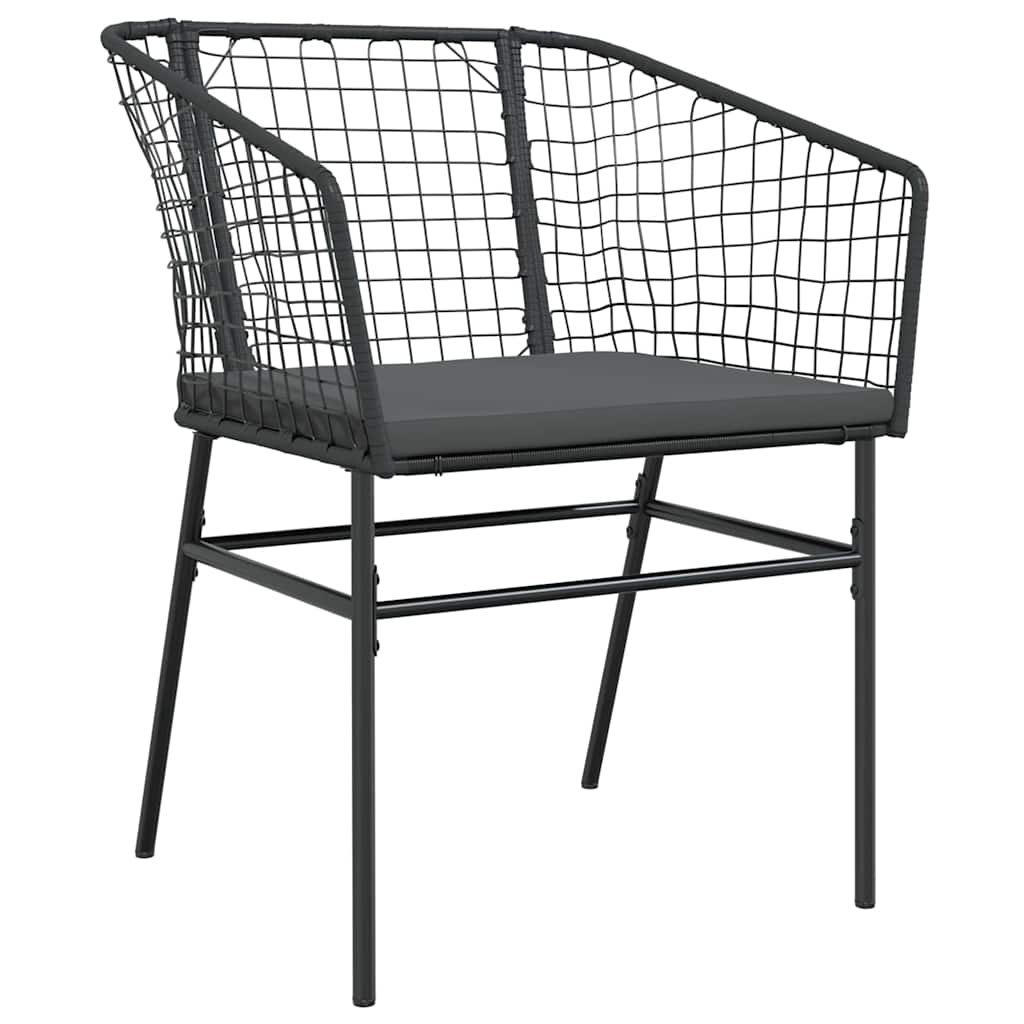 Garten Essgruppe 7 pcs Schwarz Poly-Rattan