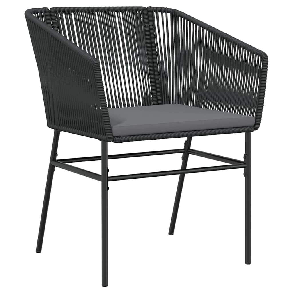 Garten Essgruppe 3 pcs Schwarz Pulverbeschichteter Stahl