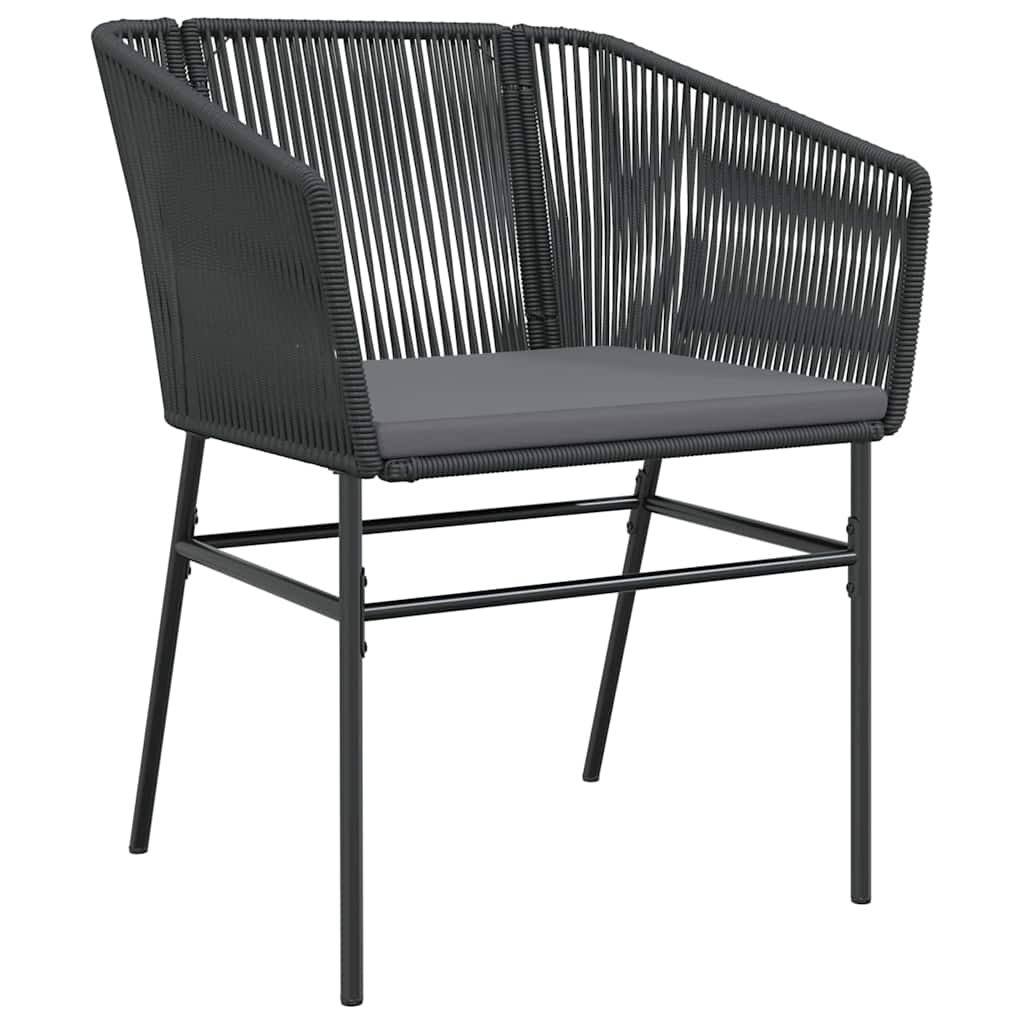Garten Essgruppe 5 pcs Schwarz Pulverbeschichteter Stahl