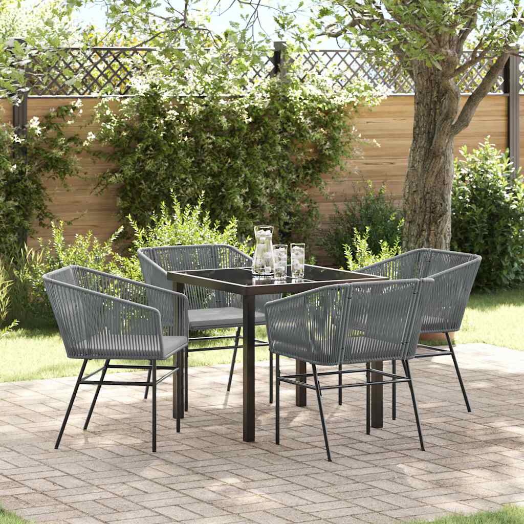 Garten Essgruppe 5 pcs Grau Pulverbeschichteter Stahl