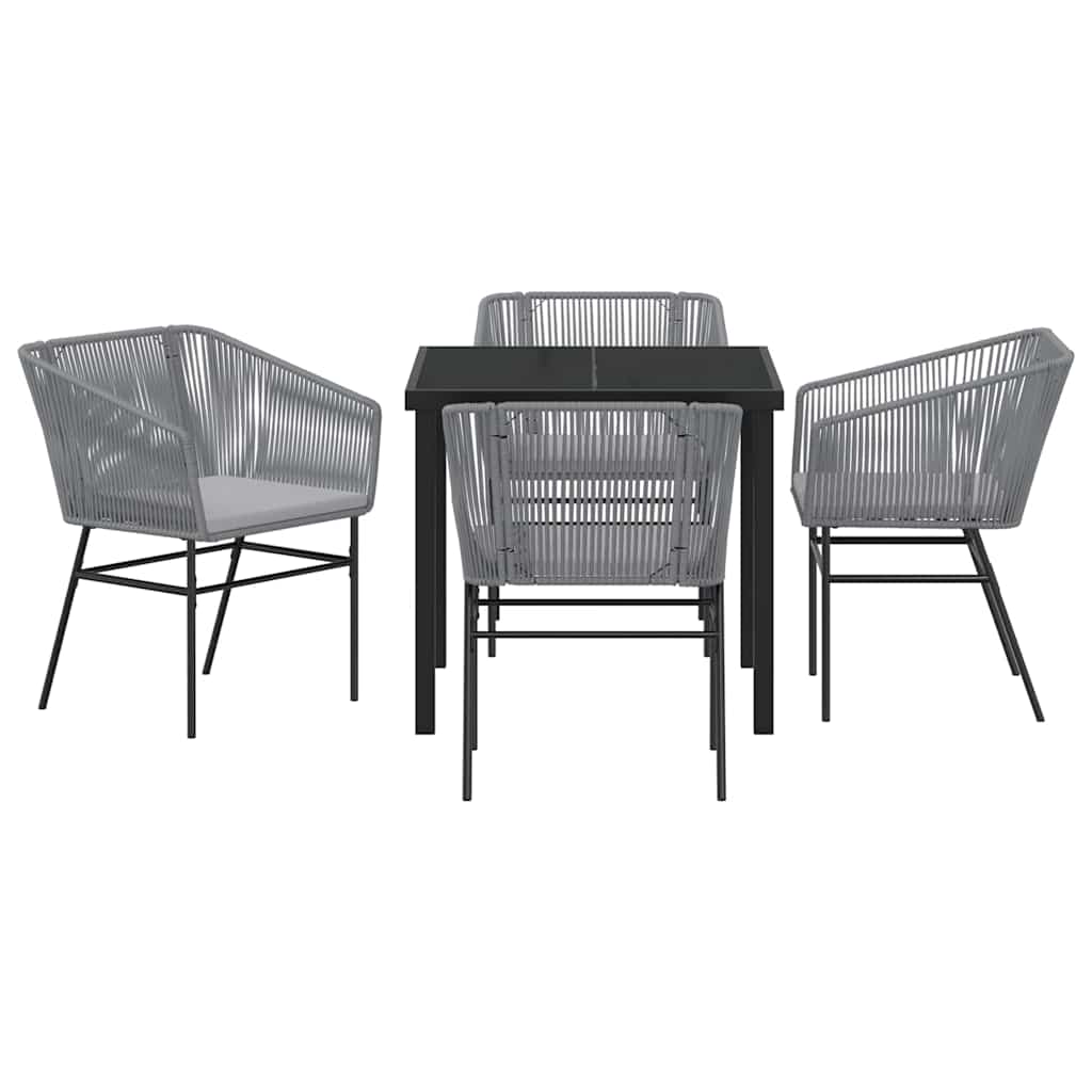 Garten Essgruppe 5 pcs Grau Pulverbeschichteter Stahl