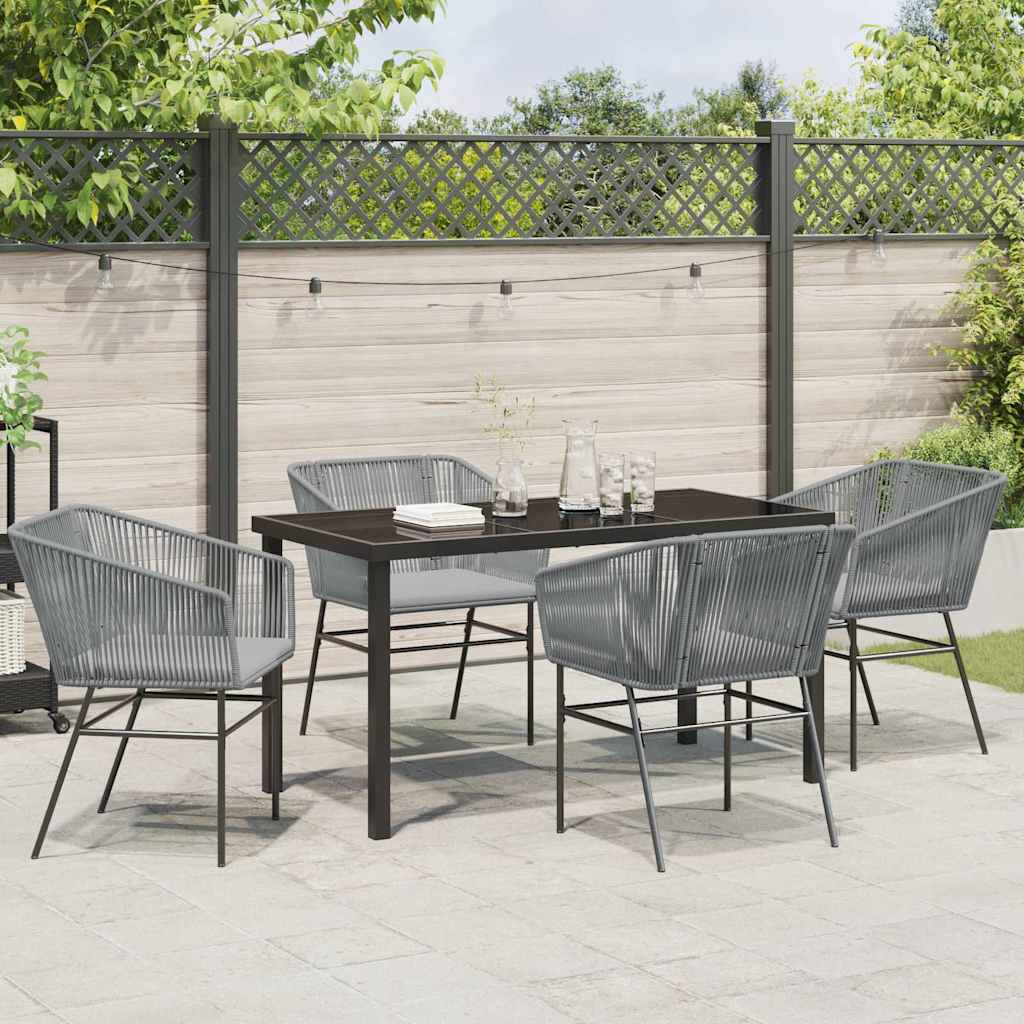 Garten Essgruppe 5 pcs Grau Pulverbeschichteter Stahl