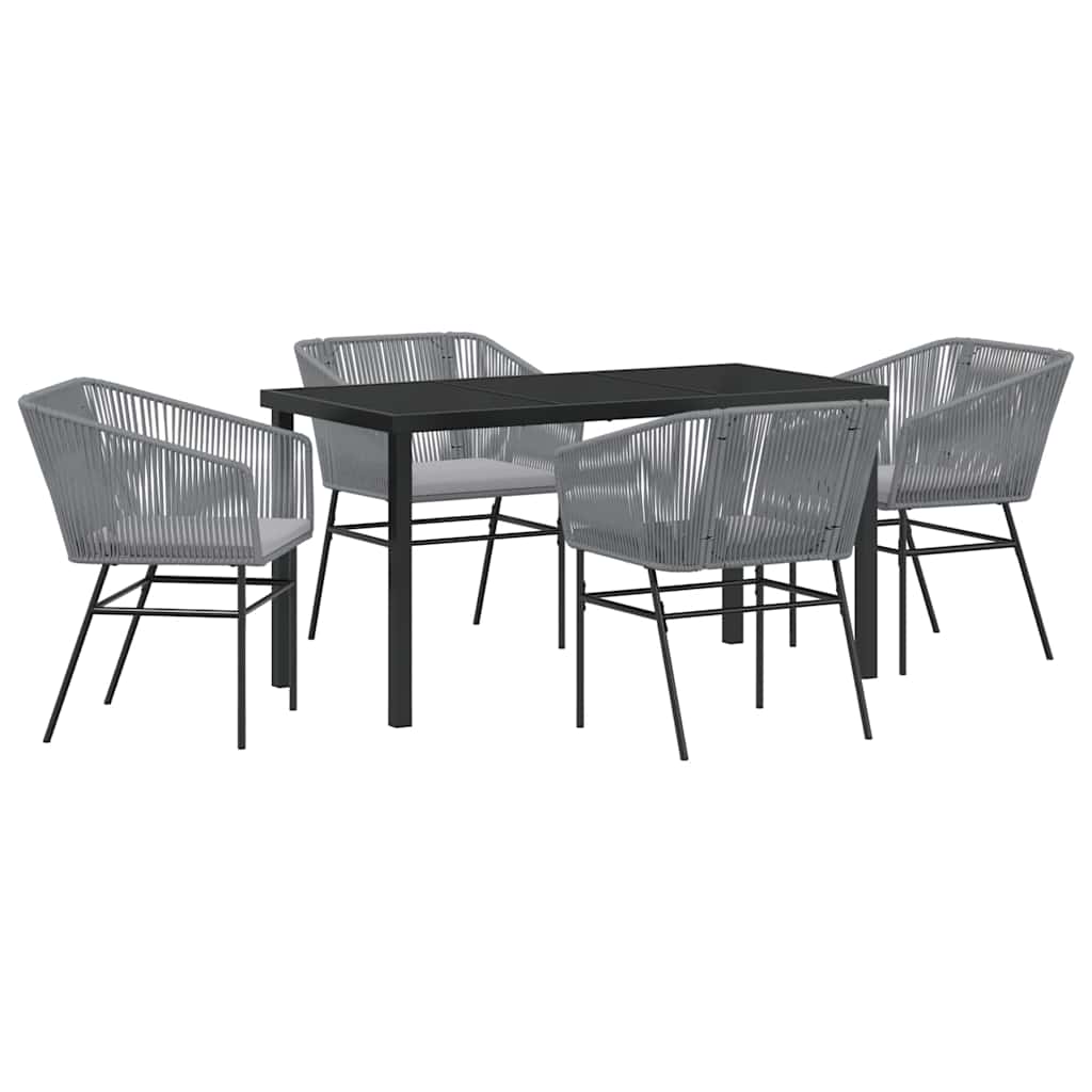 Garten Essgruppe 5 pcs Grau Pulverbeschichteter Stahl