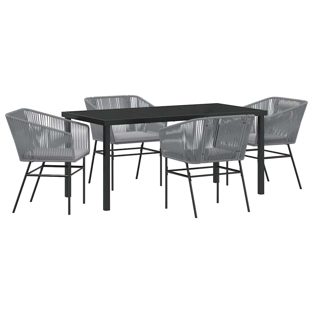 Garten Essgruppe 5 pcs Grau Pulverbeschichteter Stahl