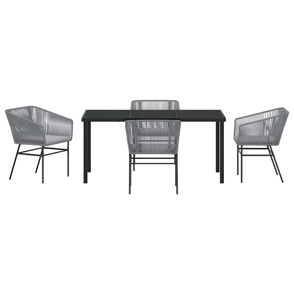 Garten Essgruppe 5 pcs Grau Pulverbeschichteter Stahl