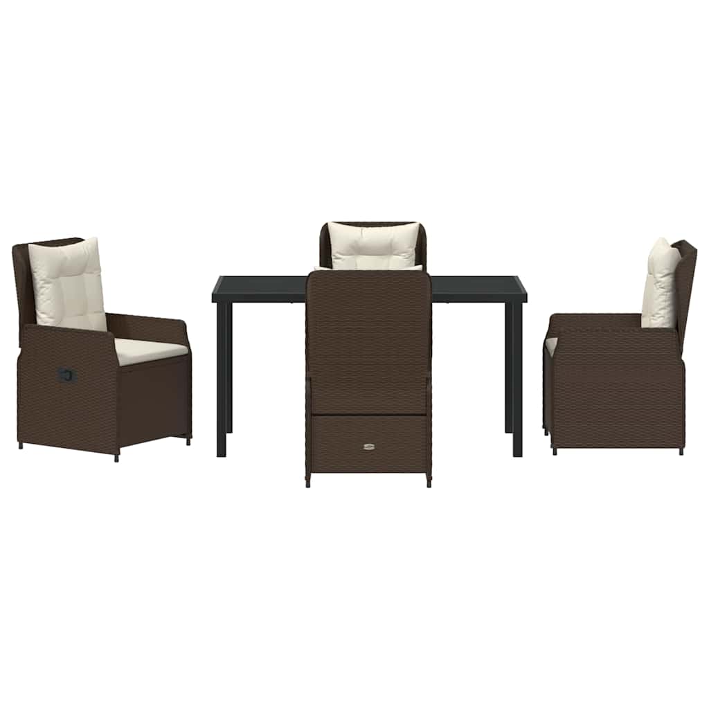 Garten Essgruppe 5 pcs Braun Poly-Rattan