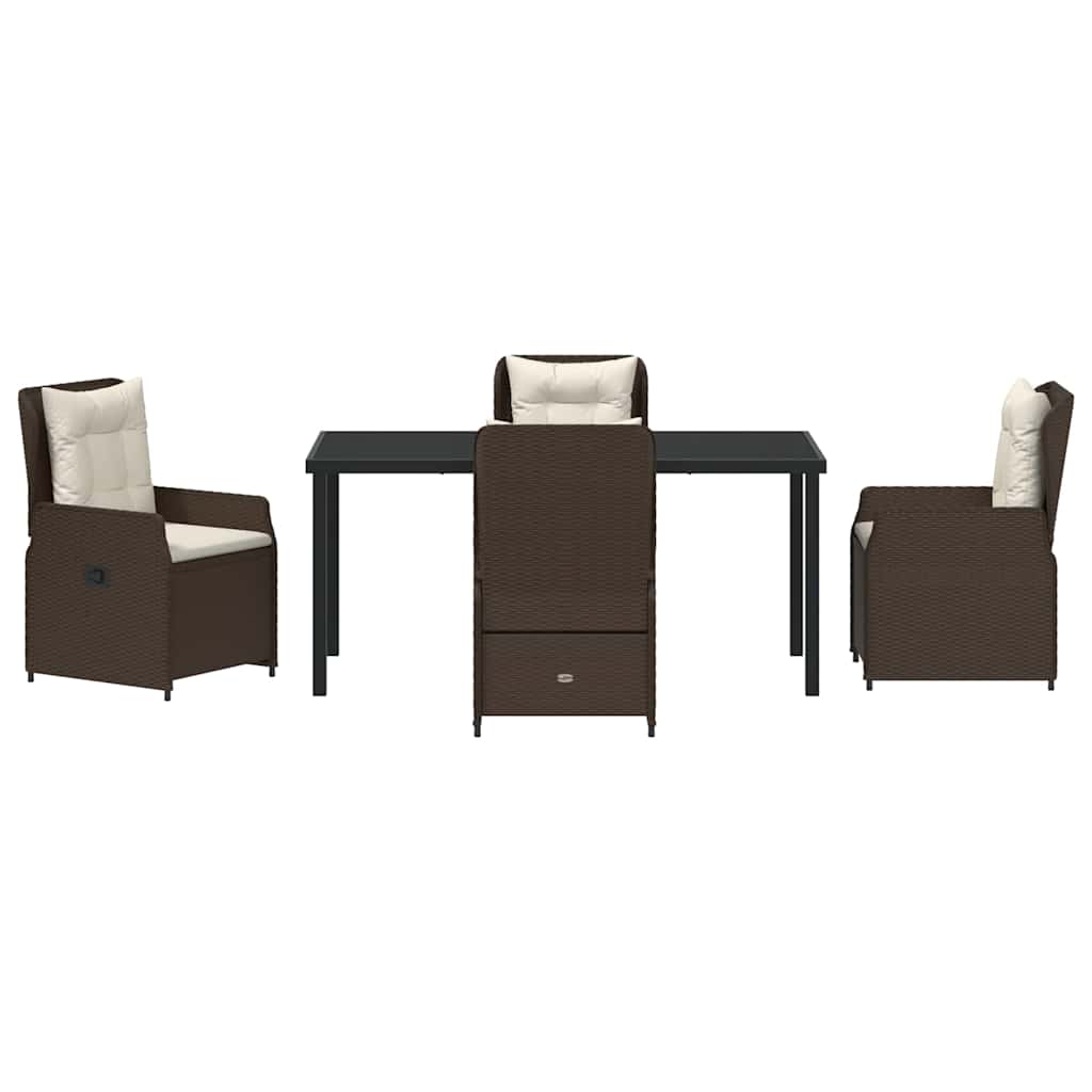 Garten Essgruppe 5 pcs Braun Poly-Rattan