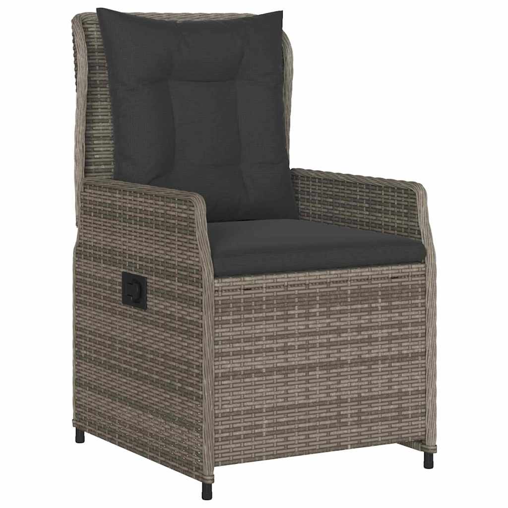 Garten Essgruppe 9 pcs Grau Poly-Rattan