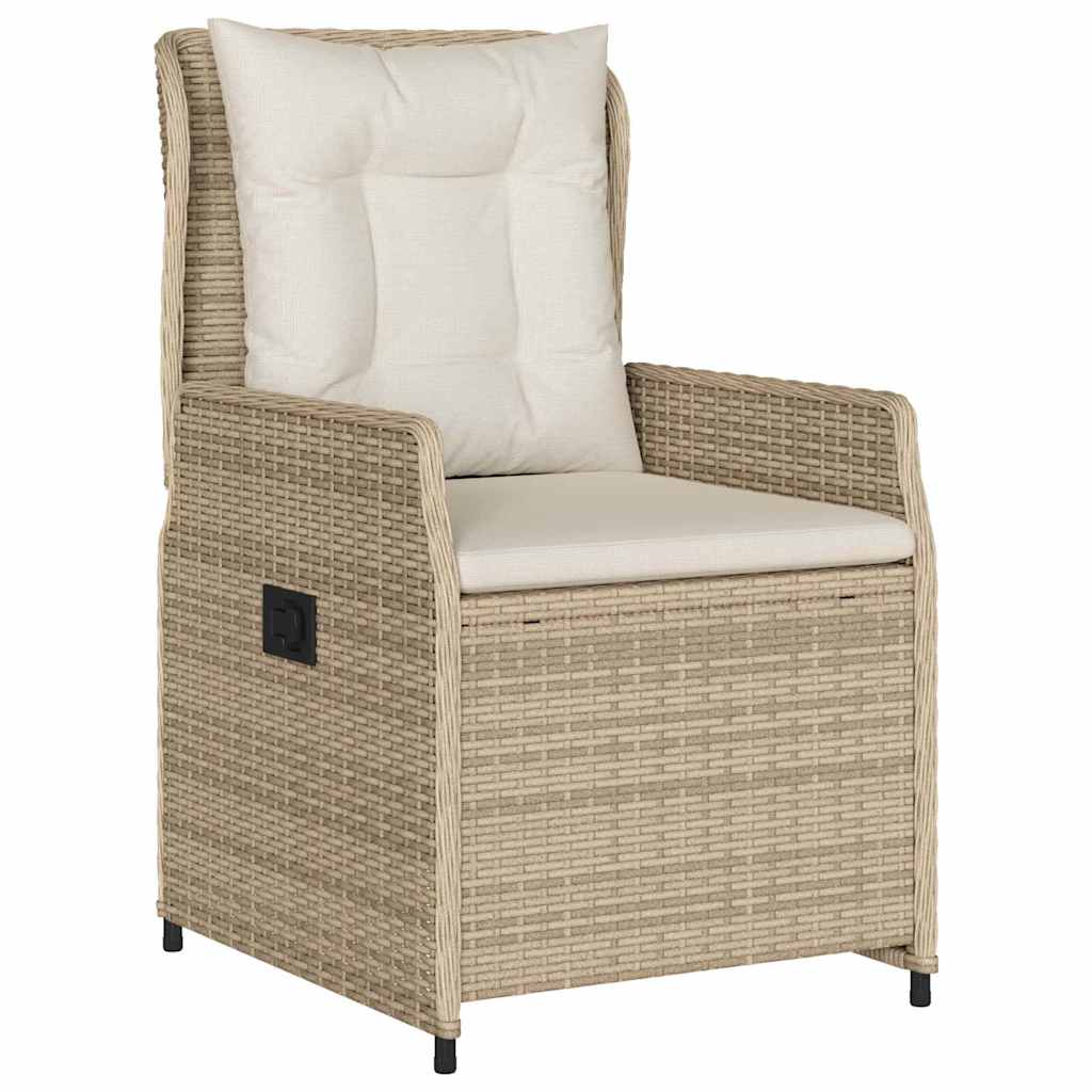 Garten Essgruppe 9 pcs Beige und Hellgrau Poly-Rattan
