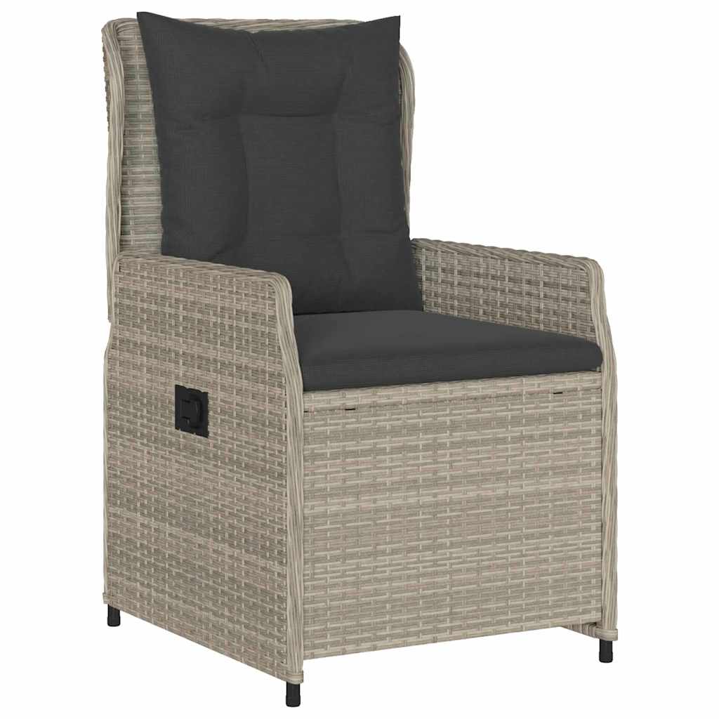Garten Essgruppe 3 pcs Hellgrau Poly-Rattan
